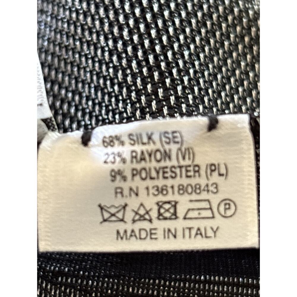 Salvatore Ferragamo Scarf Shawl Wrap Head Covering Black silver silk blend 80X26 - Picture 11 of 15